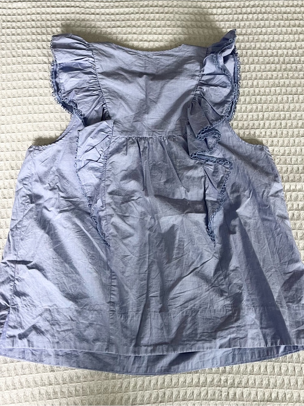 J. Crew blue cotton ruffle sleeve top size 8T - Picture 5 of 7